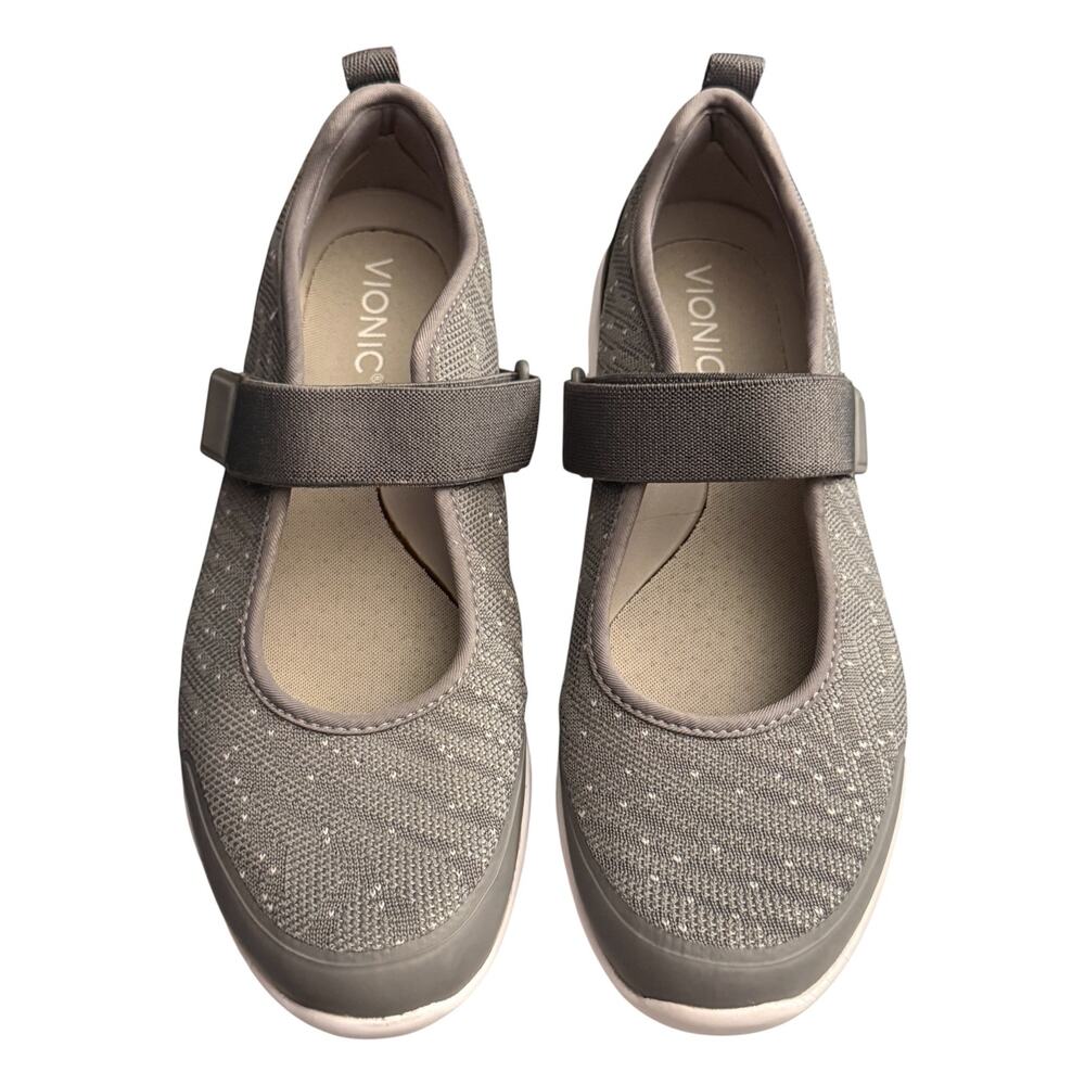 Vionic Jessica Mary Jane Shoes Womens 8 Gray White Dot Walking Comfort NWOT - Picture 6 of 11